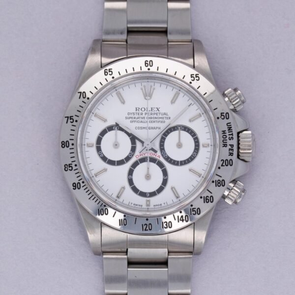 Rolex Cosmograph Daytona 16520 R Serial Floating White Dial Box and Papers